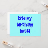 私の誕生日のお尻をかんで下さい! カード (正面/裏面インサイチュ)