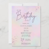 私の誕生日の女の子の誕生日の年齢 招待状 (正面)