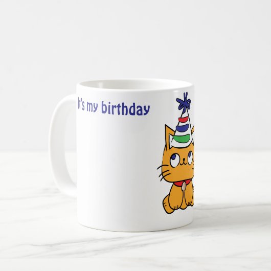 私の誕生日の猫 コーヒーマグカップ (正面左)