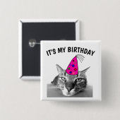 私の誕生日のTABBY CATボタン 缶バッジ (正面&裏面)