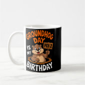 私の誕生日はグラウンドホッグデー 2月2日 _2 コーヒーマグカップ (左)