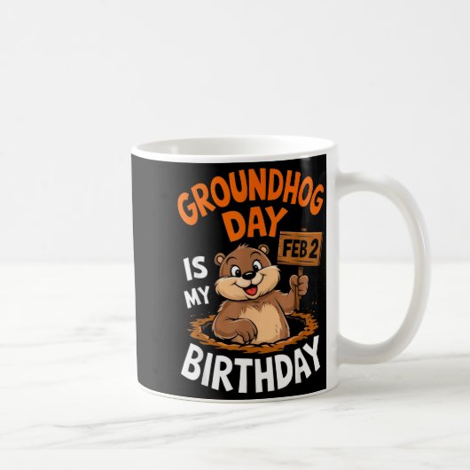 私の誕生日はグラウンドホッグデー 2月2日 _2 コーヒーマグカップ (右)