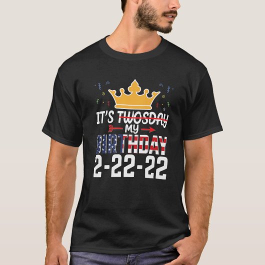私の誕生日は2月02-22-2022日だ。 Tシャツ (正面)