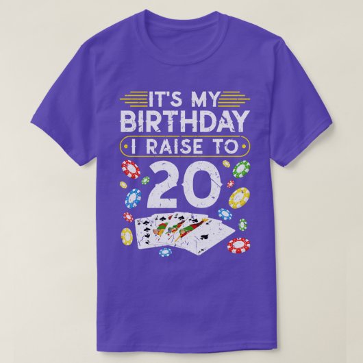 私の誕生日は20トランプのポーカー Tシャツ (デザイン正面)