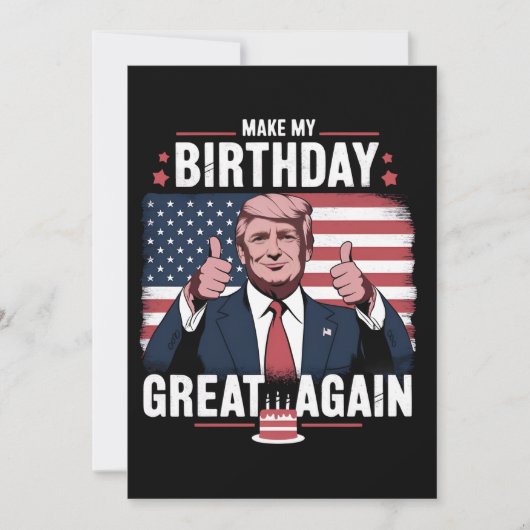 私の誕生日を再び素晴らしいものにしよう トランプ風刺 招待状 (正面)