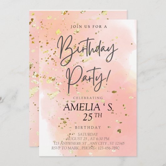 私の誕生日を祝おう！ 招待状 (正面/裏面)