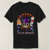 私の誕生日ウンチ絵文字おもしろい Tシャツ (デザイン正面)
