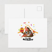 私の誕生日ウンチ絵文字キッズボーイガールパーティー インビテーションポストカード (正面/裏面)