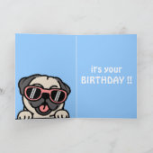 私の誕生日カードはかわいいコーギーがケーキのにおいを嗅ぐ、面白い！ 招待状 (内部)
