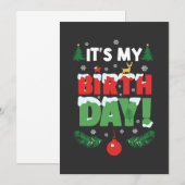 私の誕生日クリスマスおもしろいクリスマス 招待状 (正面/裏面)