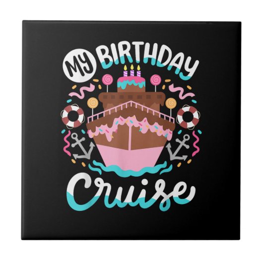 私の誕生日クルーズバケーションクルーズ旅行 タイル (正面)