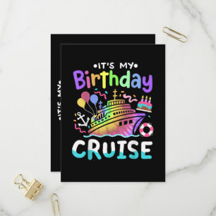 私の誕生日クルーズ タイダイ バケーション トラップ インビテーションポストカード
