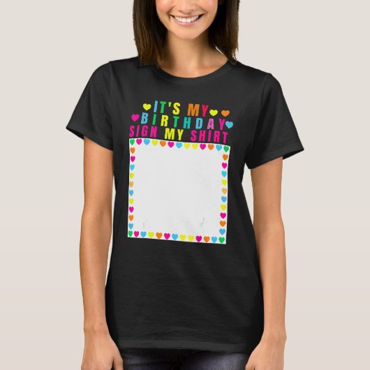 私の誕生日サイン私のシャツのおもしろい誕生日 Tシャツ (正面)