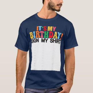 私の誕生日サイン 私の楽しい誕生日 女性 少年 Tシャツ