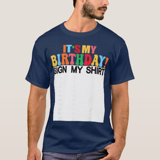 私の誕生日サイン 私の楽しい誕生日 女性 少年 Tシャツ (正面)