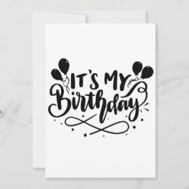 私の誕生日スクリプトデザインお洒落- Balloon 招待状