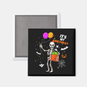 私の誕生日スケルトン ハッピーハロウィン 誕生日 マグネット (正面/裏面)