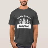 私の誕生日ディスコのシルエットホワイト Tシャツ (正面)