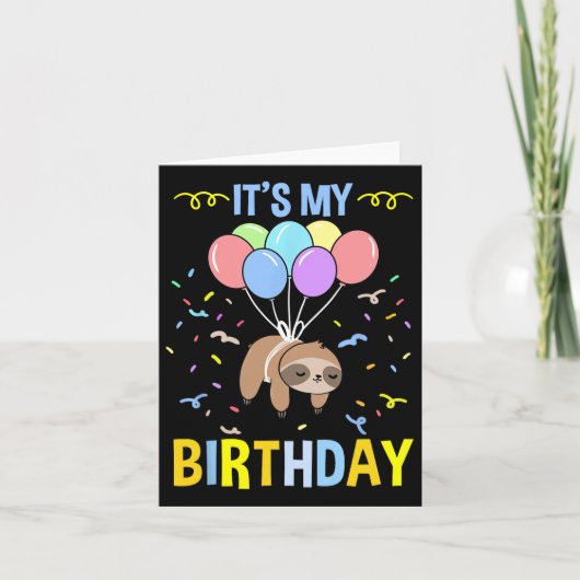 私の誕生日ナマケモノ カード (正面)