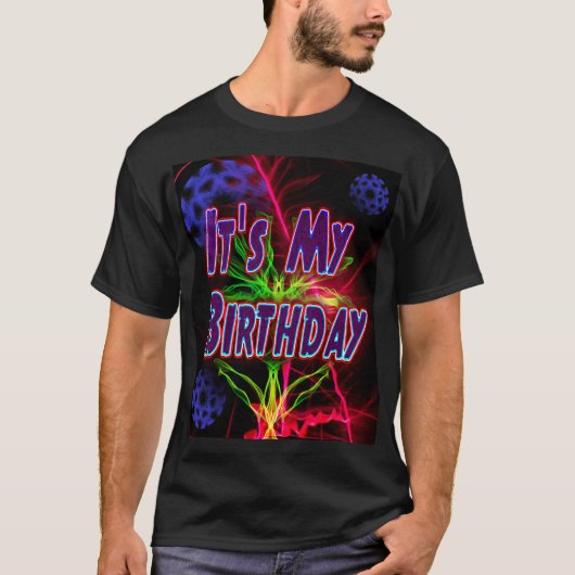 私の誕生日ネオンパーティー Tシャツ (正面)