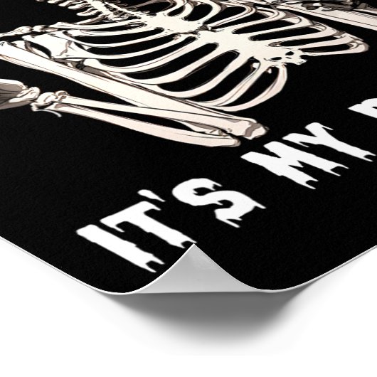 私の誕生日ハロウィーンスケルトンおもしろい誕生日 ポスター (角)