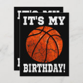 私の誕生日バスケットボールラバーギフトヴィンテージRet エンクロージャーカード (正面/裏面)