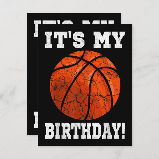 私の誕生日バスケットボールラバーギフトヴィンテージRet エンクロージャーカード (正面/裏面)