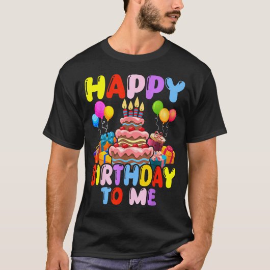 私の誕生日パーティーにお誕生日おめでとう Tシャツ (正面)