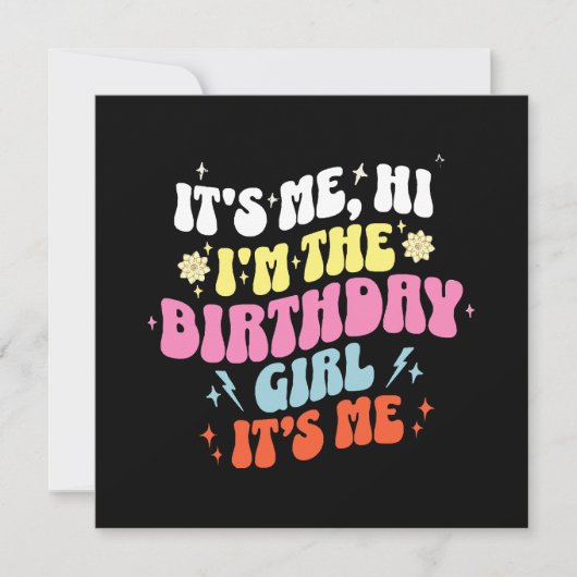私の誕生日パーティーの女の子たち 招待状 (正面)