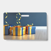 私の誕生日パーティーへようこそ - 風船とプレゼント バッジ (裏面)