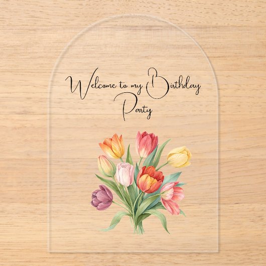 私の誕生日パーティーへようこそ (2) アクリル招待状 (正面)