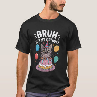 私の誕生日パーティー 猫のテーマ 誕生日お祝い D Tシャツ