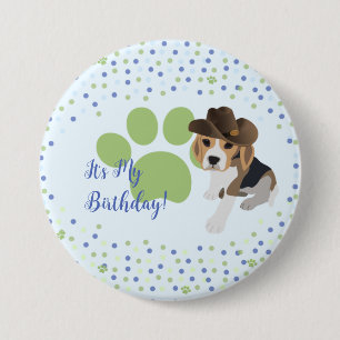 私の誕生日ビーグル子犬かわいいボタン 缶バッジ