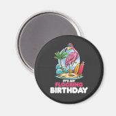 私の誕生日フラミンゴ マグネット (正面/裏面)
