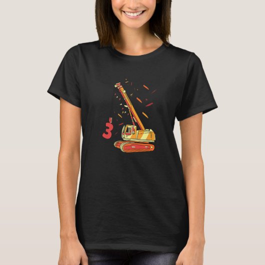 私の誕生日ブルドーザー1 Tシャツ (正面)