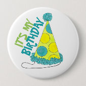 私の誕生日ボーイガール水玉模様パーティー 缶バッジ (正面)