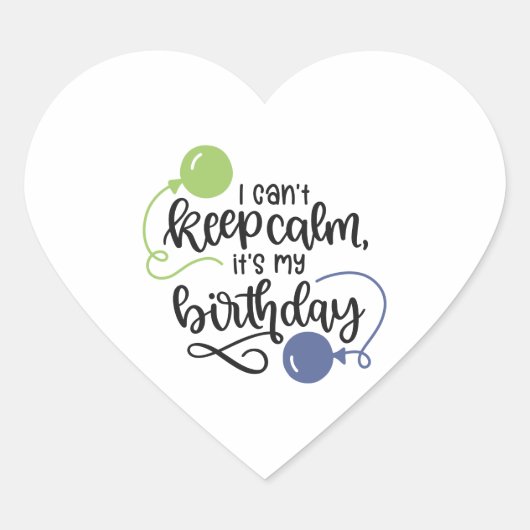 私の誕生日保を落ち着けない ハートシール (正面)