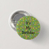 私の誕生日吹カラフル球 缶バッジ (正面&裏面)