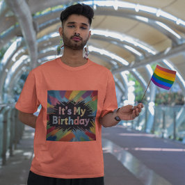 私の誕生日幾何学的紙吹雪 Tシャツ