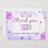 私の誕生日時代のパープルディスコ サンキューカード (正面)
