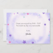 私の誕生日時代のパープルディスコ サンキューカード (裏面)