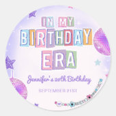 私の誕生日時代のパープルディスコ ラウンドシール (正面)