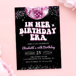 私の誕生日時代ピンクパープル誕生日 招待状