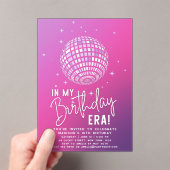 私の誕生日時代、時代パーティー、時代パーティー アクリル招待状 (インサイチュ (ポータブル))