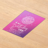 私の誕生日時代、時代パーティー、時代パーティー アクリル招待状 (レイダウン)