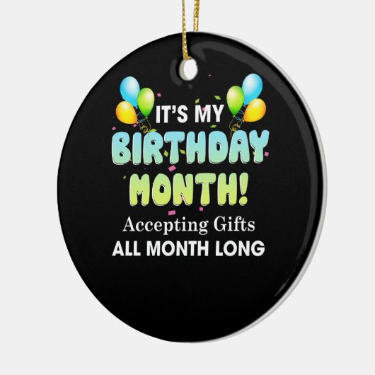 私の誕生日月がプレゼントを毎月受け取る セラミックオーナメント (左)