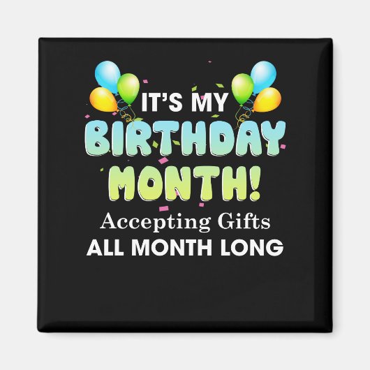 私の誕生日月がプレゼントを毎月受け取る マグネット (正面)