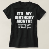 私の誕生日月がプレゼントを毎月受け取る Tシャツ (デザイン正面)