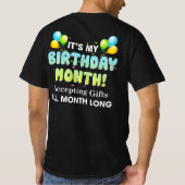 私の誕生日月がプレゼントを毎月受け取る Tシャツ (裏面)