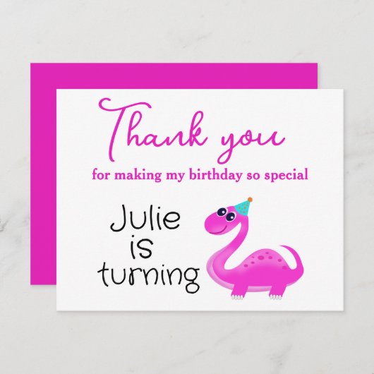 私の誕生日来ありがとう サンキューカード (正面/裏面)